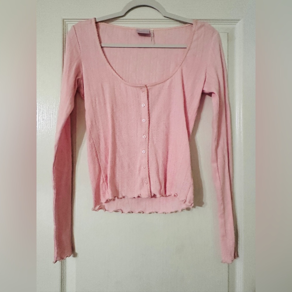 Urban Outfitters Soft Pink Button-Down Shirt